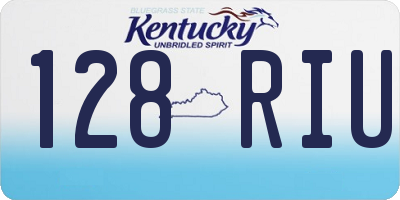 KY license plate 128RIU