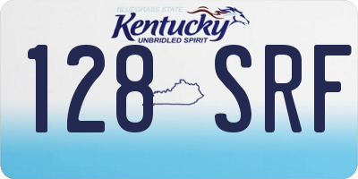 KY license plate 128SRF