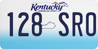 KY license plate 128SRO