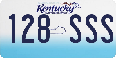 KY license plate 128SSS