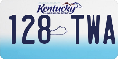 KY license plate 128TWA