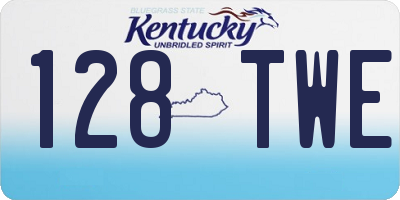 KY license plate 128TWE