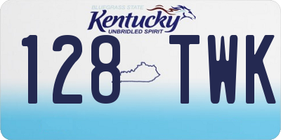 KY license plate 128TWK