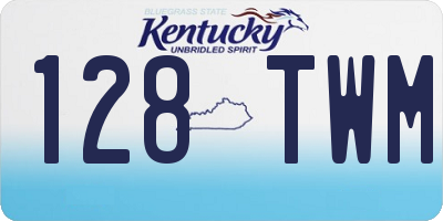 KY license plate 128TWM