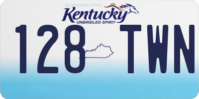 KY license plate 128TWN