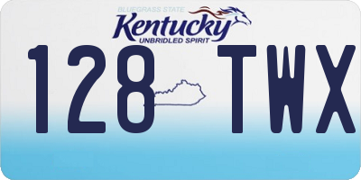 KY license plate 128TWX