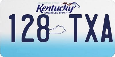 KY license plate 128TXA