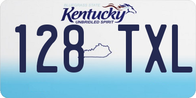 KY license plate 128TXL