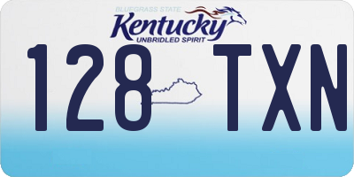 KY license plate 128TXN
