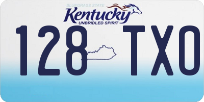 KY license plate 128TXO