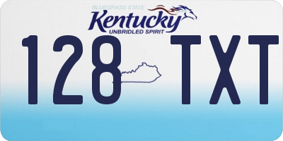 KY license plate 128TXT