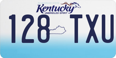 KY license plate 128TXU