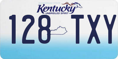 KY license plate 128TXY