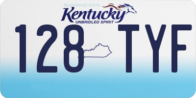 KY license plate 128TYF