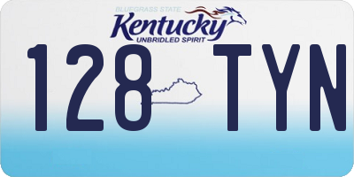 KY license plate 128TYN