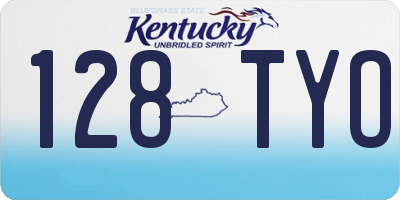 KY license plate 128TYO