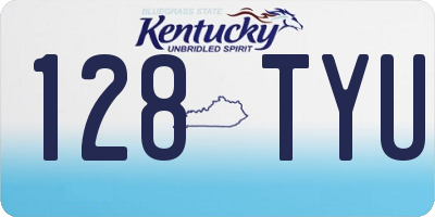 KY license plate 128TYU
