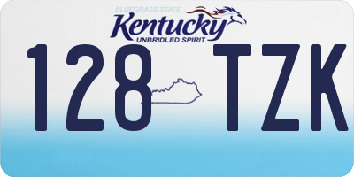 KY license plate 128TZK