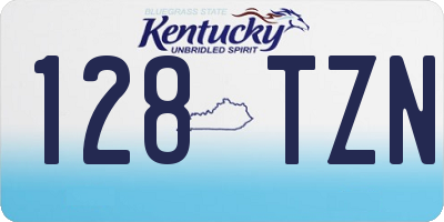 KY license plate 128TZN