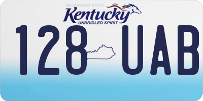 KY license plate 128UAB