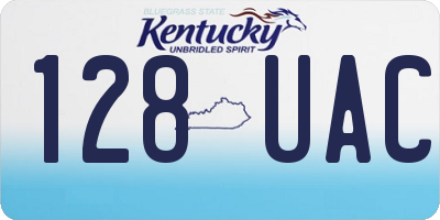 KY license plate 128UAC