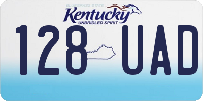 KY license plate 128UAD