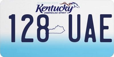 KY license plate 128UAE