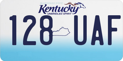 KY license plate 128UAF