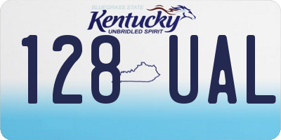 KY license plate 128UAL