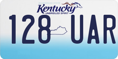 KY license plate 128UAR