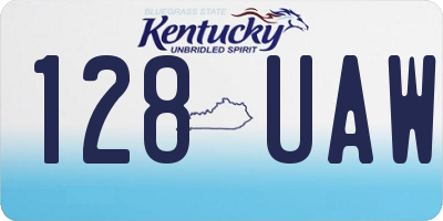 KY license plate 128UAW