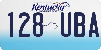 KY license plate 128UBA