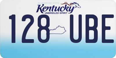KY license plate 128UBE