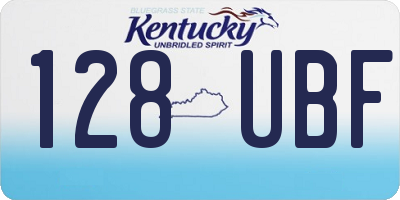 KY license plate 128UBF