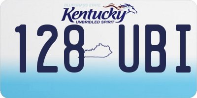 KY license plate 128UBI