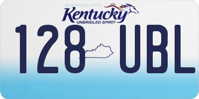 KY license plate 128UBL