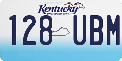KY license plate 128UBM