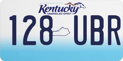 KY license plate 128UBR