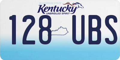 KY license plate 128UBS