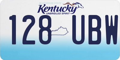 KY license plate 128UBW