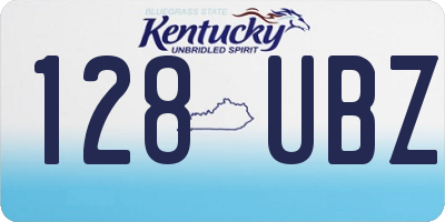 KY license plate 128UBZ