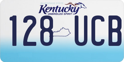 KY license plate 128UCB