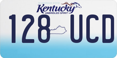KY license plate 128UCD