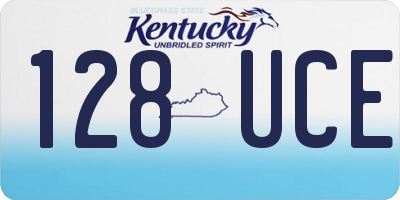 KY license plate 128UCE