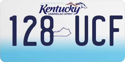 KY license plate 128UCF