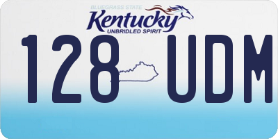 KY license plate 128UDM