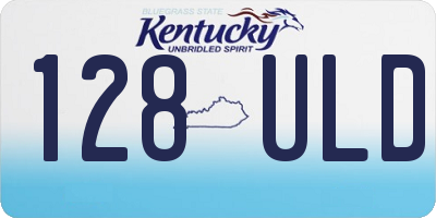 KY license plate 128ULD