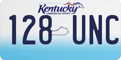 KY license plate 128UNC