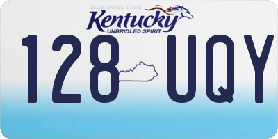 KY license plate 128UQY
