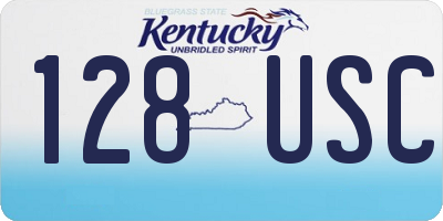 KY license plate 128USC